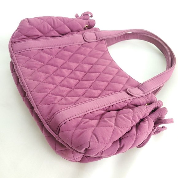 Vera Bradley Womens Violet Quilted Double Strap Magnetic Handbag Size Small - Picture 4 of 12